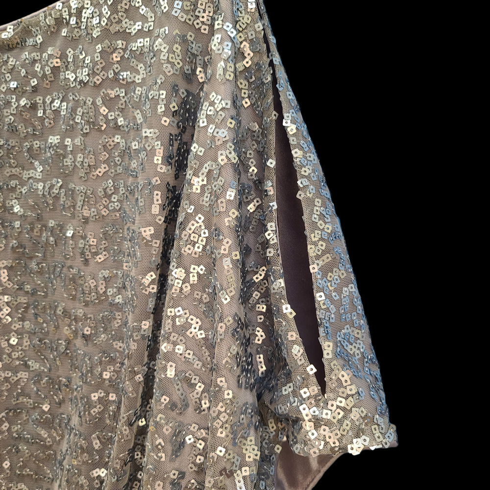 Xscape By Joanna Chen Silver Sequenced Blouse Siz… - image 3